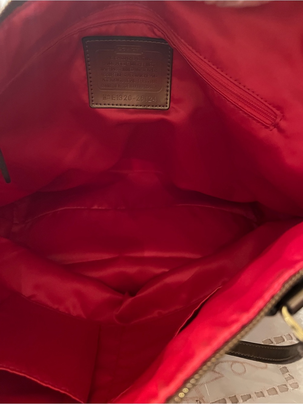 Coach Poppy Dot Print Tote Bag Style 25124 | Red Satin Lining | Shoulder Bag - Picture 13 of 16